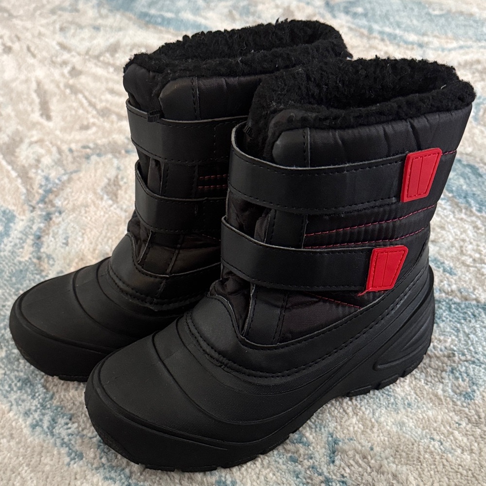 Black and Red Winter Boots size 2 boys
